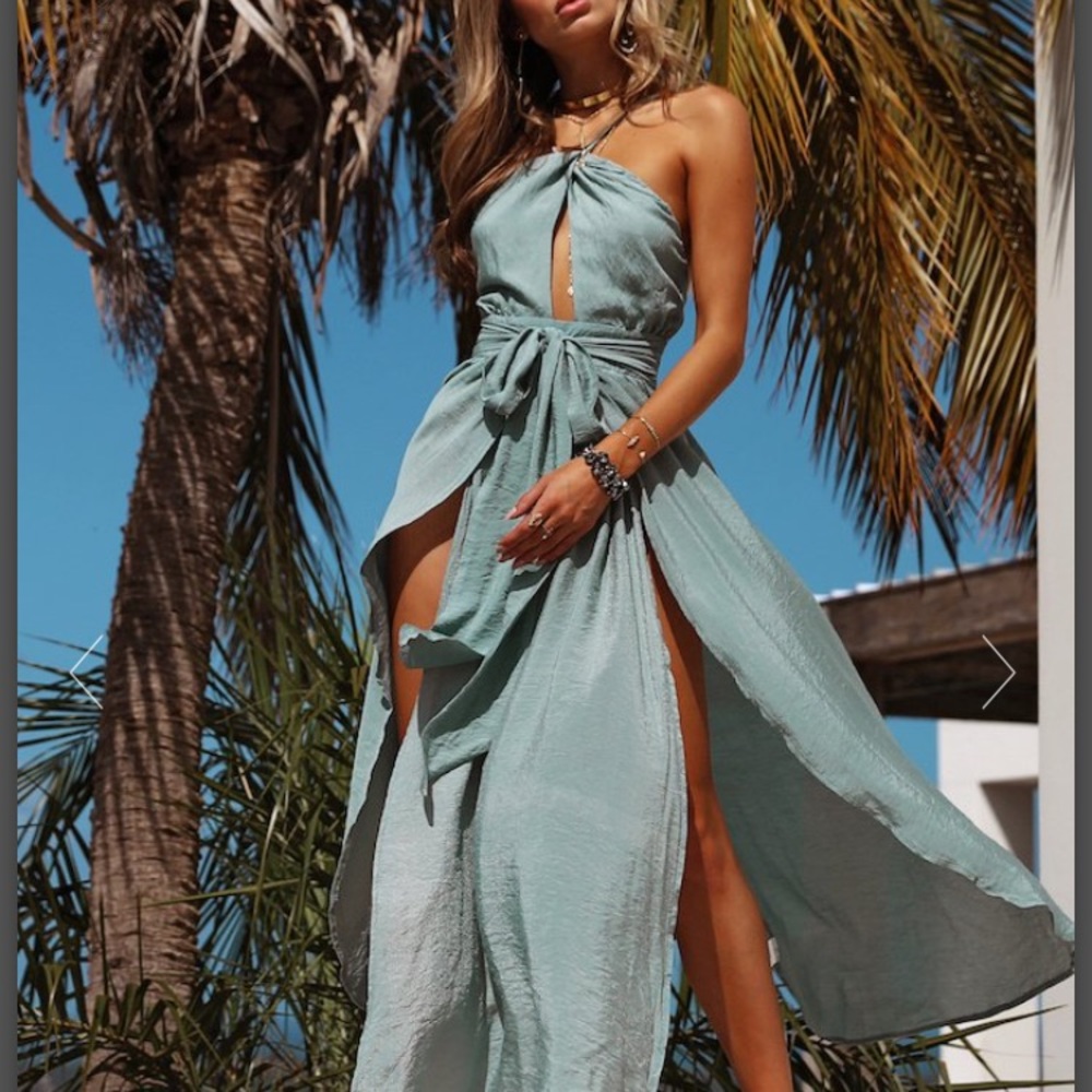 Stop motion maxi dress in Olive size Small